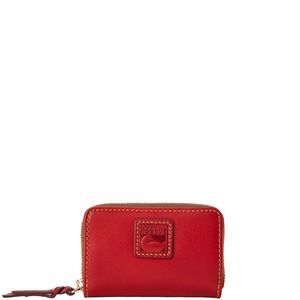 Dooney & Bourke Florentine Large Zip Around Credit Card Case - Red